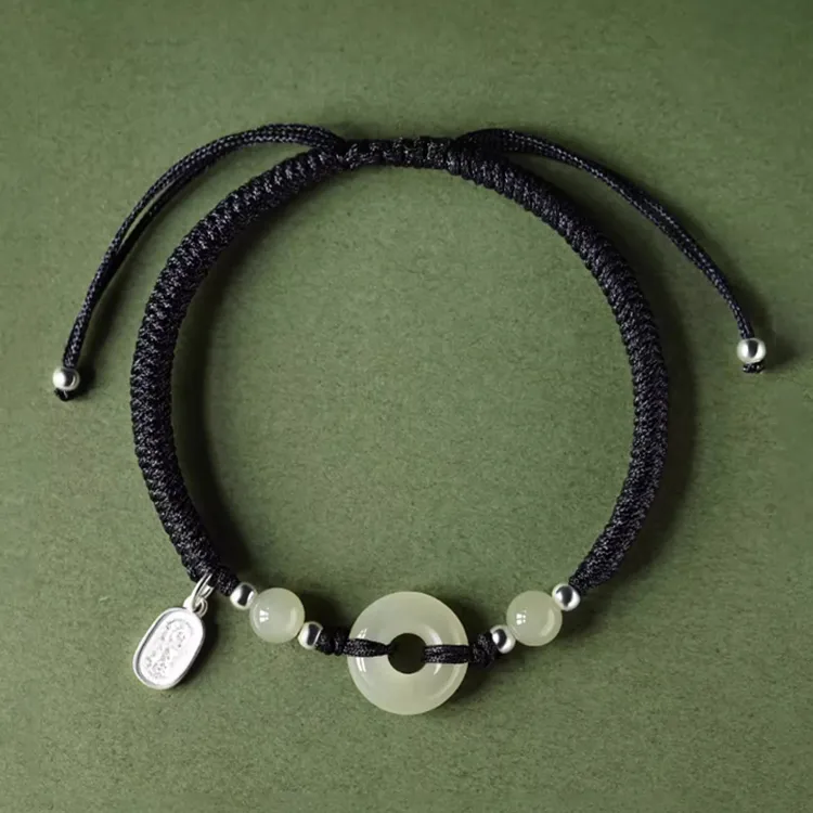 Asia Star Bracelets Pale Greenish White Jade Women's-2