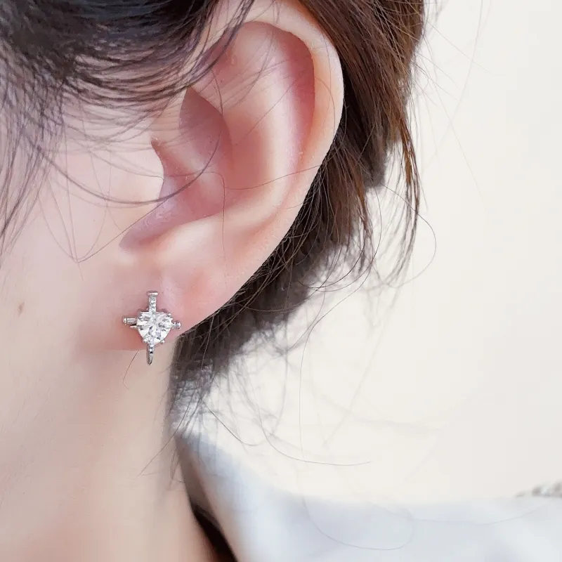 Asia Star Alloy Earrings Women's Silver-3