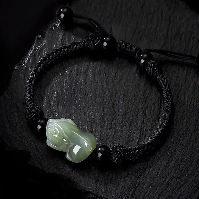 Asia Star Bracelets Pale Greenish White Jade Men's-1