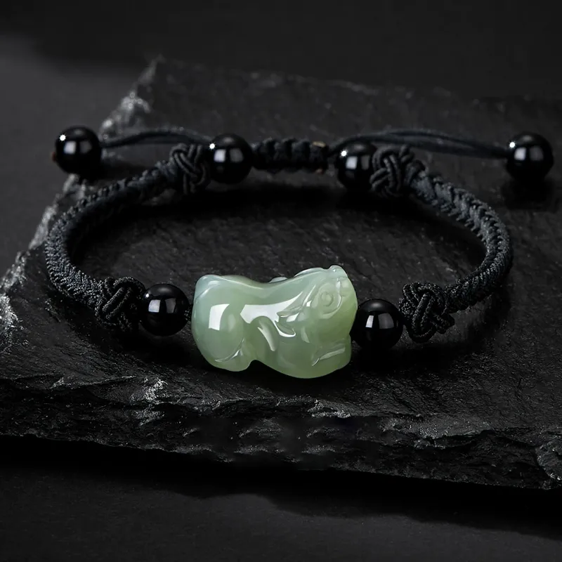 Asia Star Bracelets Pale Greenish White Jade Men's-2