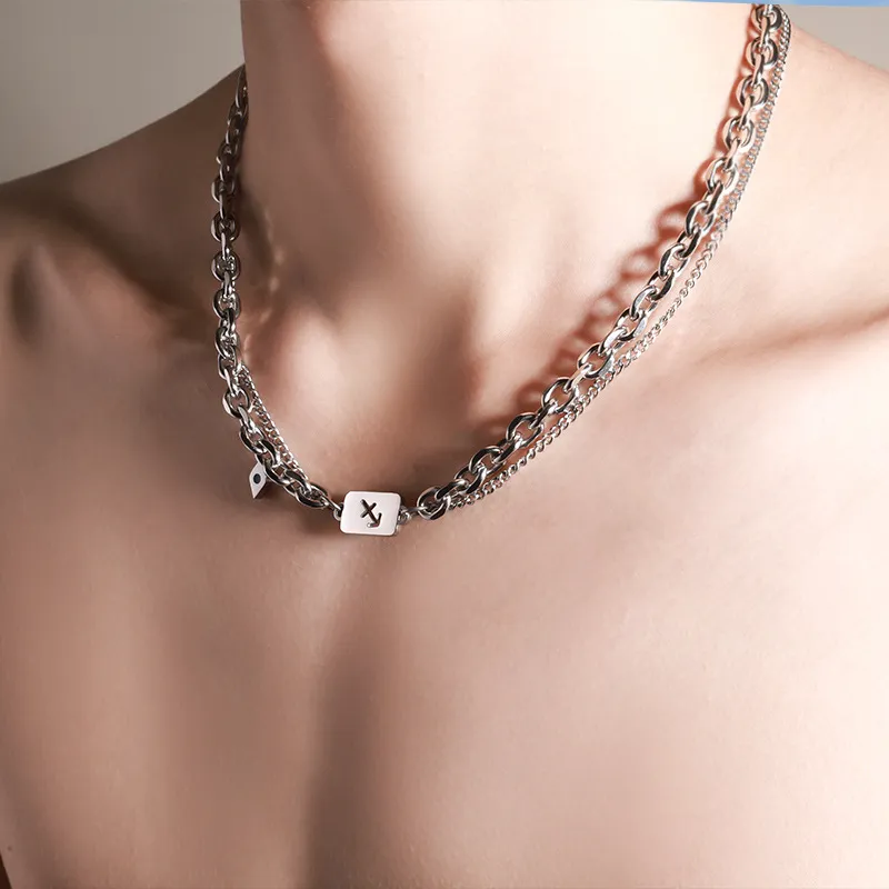 Asia Star Titanium Steel Necklaces Men's-12
