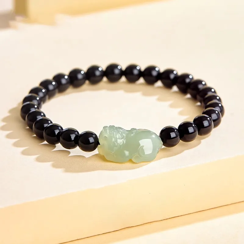 Asia Star Bracelets Pale Greenish White Jade Men's-1