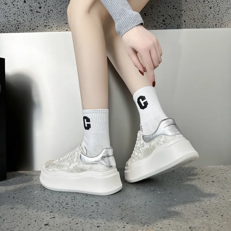 MODERN BELLE Lightweight Height Increasing Low-Top Skateboard Shoes Women's-8