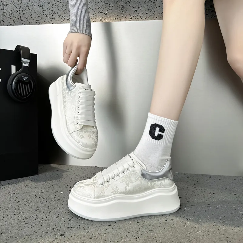 MODERN BELLE Lightweight Height Increasing Low-Top Skateboard Shoes Women's-6