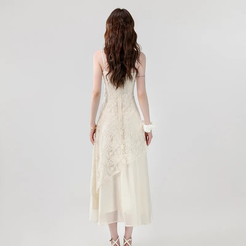 GLEE DIARY Slip Dress Women's Ecru-4