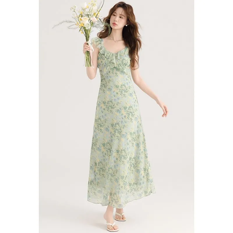 GLEE DIARY Short Sleeved Dress Women's Green-5