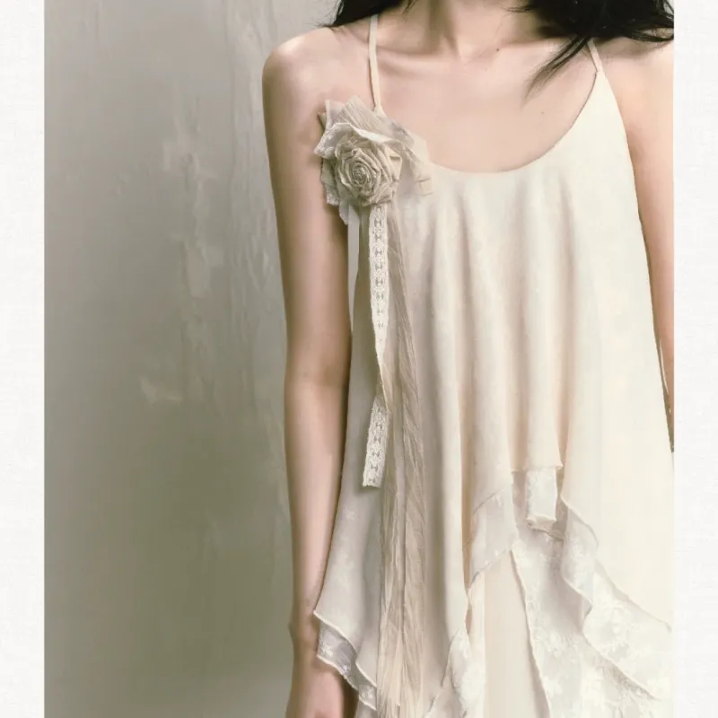 GLEE DIARY Slip Dress Women's Beige-3