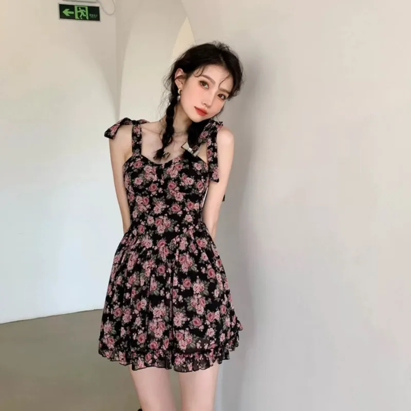 GLEE DIARY Slip Dress Women's Black-5