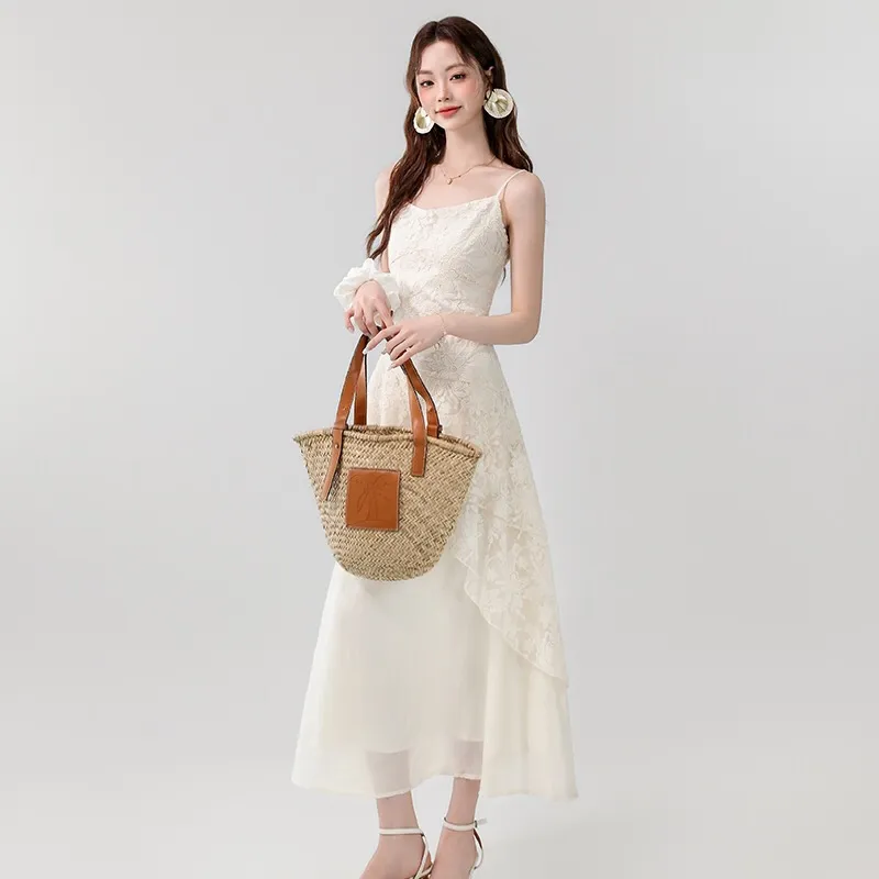 GLEE DIARY Slip Dress Women's Ecru-3