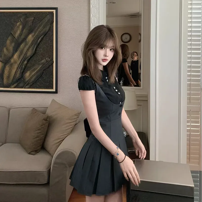 GLEE DIARY Skirt Set Women's Black-3
