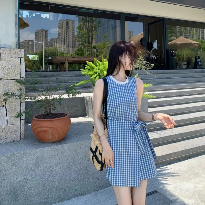 GLEE DIARY Sleeveless Dress Women's Blue-2