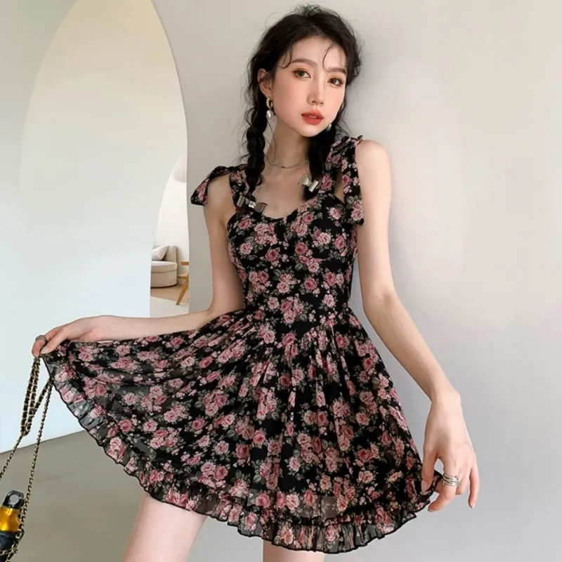 GLEE DIARY Slip Dress Women's Black-2