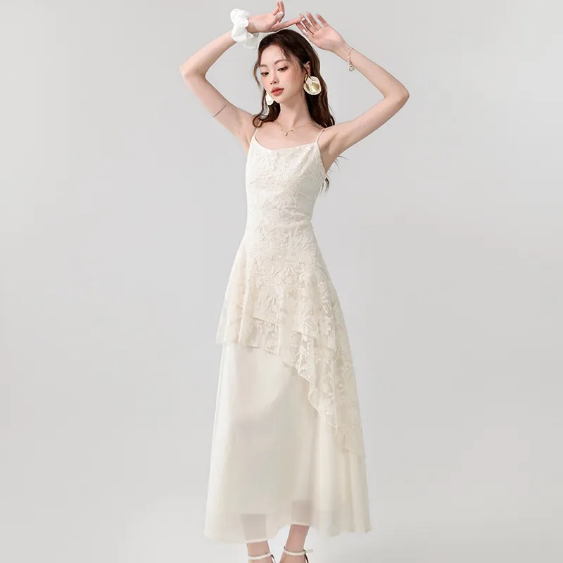 GLEE DIARY Slip Dress Women's Ecru-2