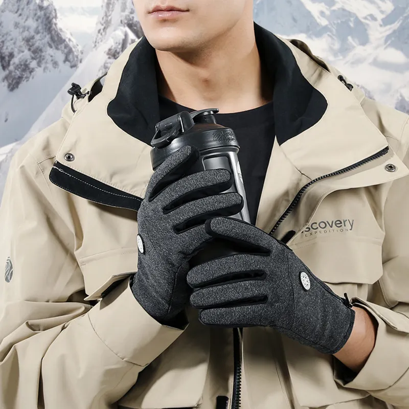 SLSM Riding Equipment Cycling Glove Unisex Microfiber Fabric Black Heather Gray Gray-3