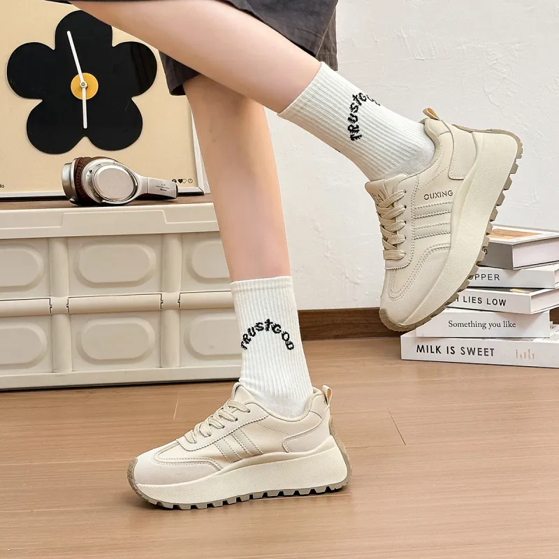 MIIRACER Shock Absorbers With Slip Resistant And Abrasion Resistant Properties Low Top Chunky Sneakers Women's-12