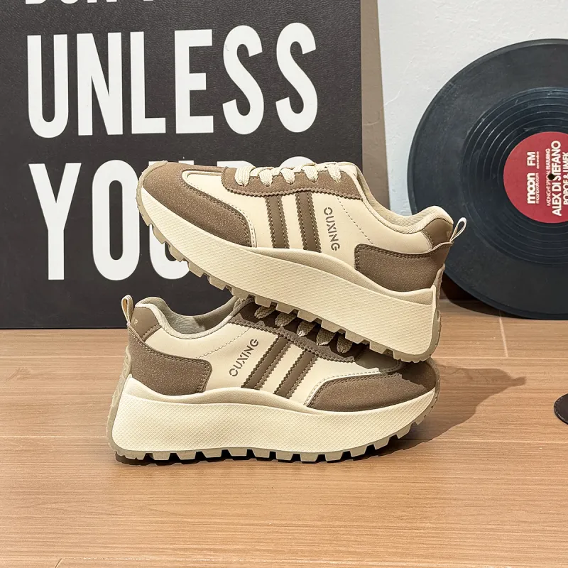 MIIRACER Shock Absorbers With Slip Resistant And Abrasion Resistant Properties Low Top Chunky Sneakers Women's-9