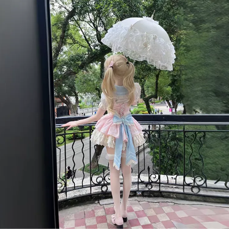 COVT Lolita Fashion Women's Apricot Pink Princess Dress-4