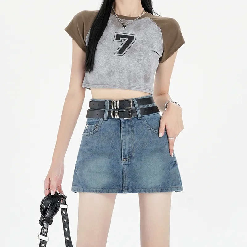 COVT Denim Short Skirts Women's Blue-2
