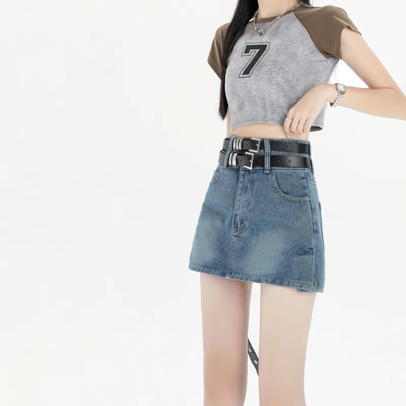 COVT Denim Short Skirts Women's Blue-7