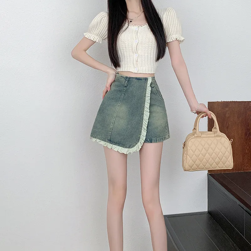 COVT Denim Short Skirts Women's Blue-4