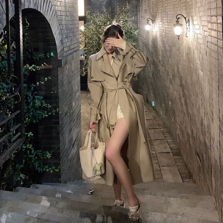 COVT Trench Coats Women's Khaki-6