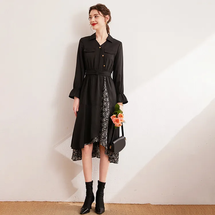 COVT Long Sleeved Dress Women's Black-2