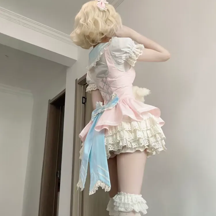 COVT Lolita Fashion Women's Apricot Pink Princess Dress-6