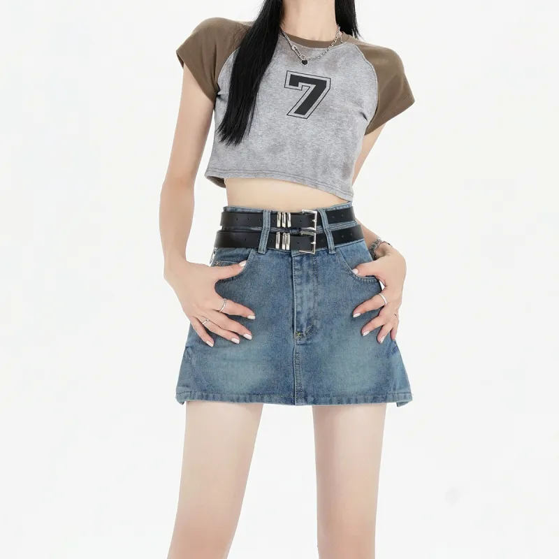 COVT Denim Short Skirts Women's Blue-5