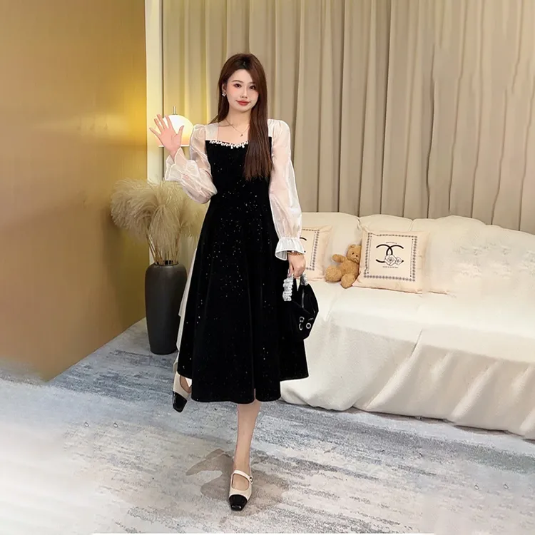 COVT Long Sleeved Dresses Women's Black-2