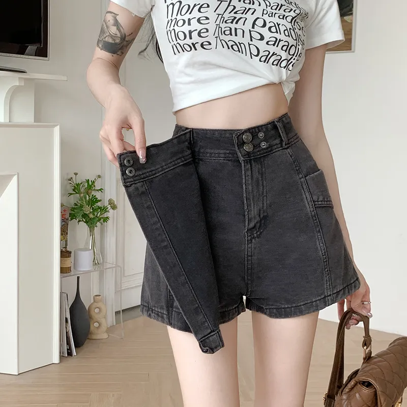 COVT Denim Shorts Women's Black Gray-6