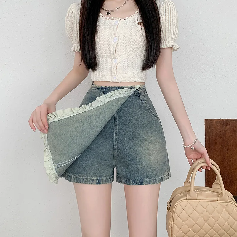 COVT Denim Short Skirts Women's Blue-3