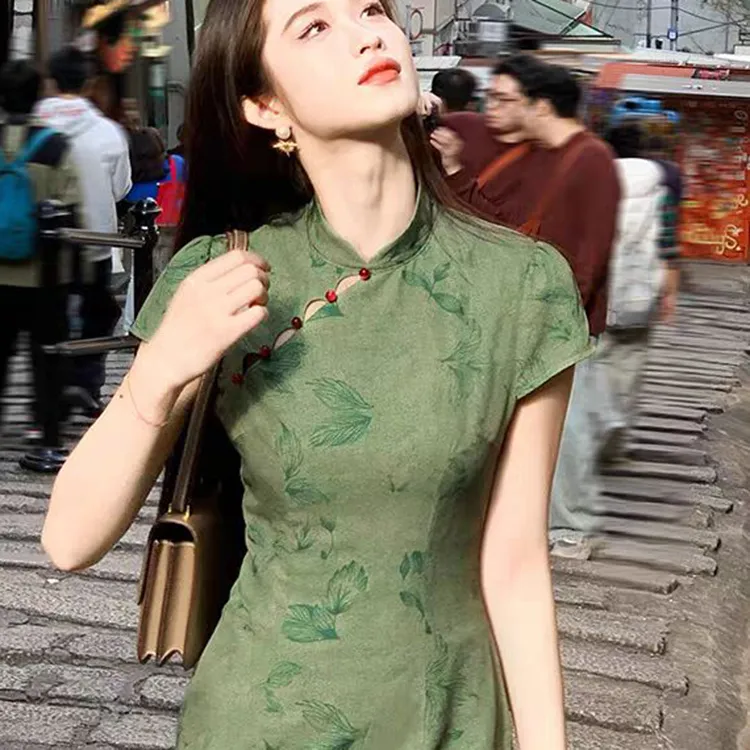 COVT Short Sleeved Dresses Women's Green-4