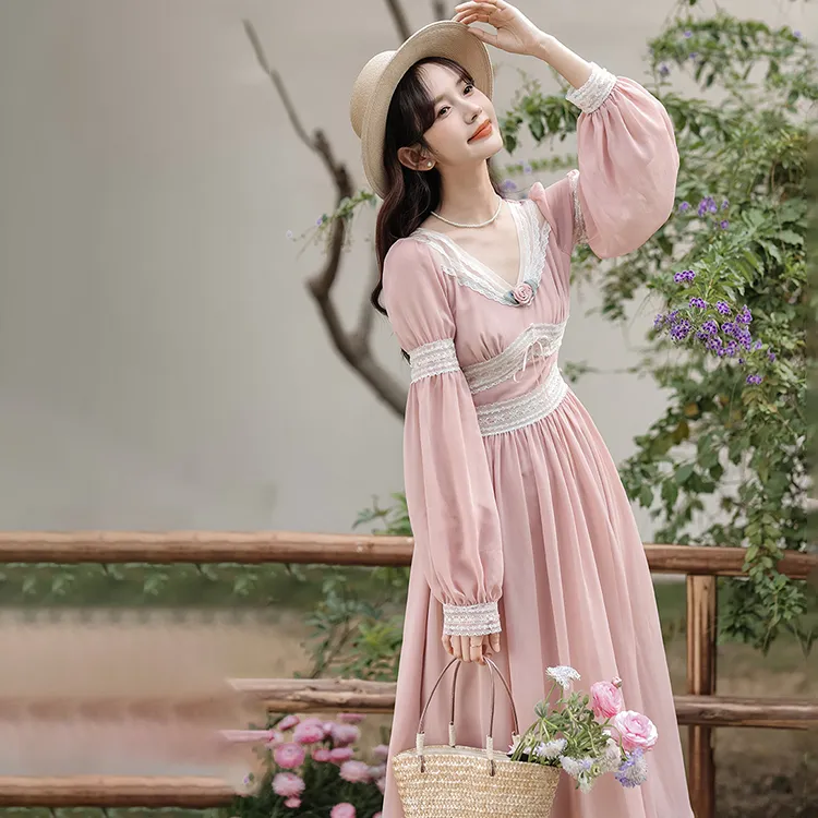 COVT Long-Sleeved Dresses Women's Pink-6