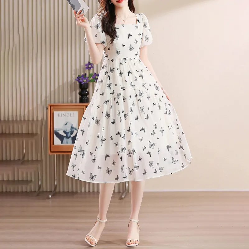 COVT Short Sleeved Dresses Women's White Floral-8