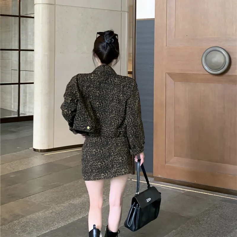 COVT Skirt Set Women's Leopard Print-5