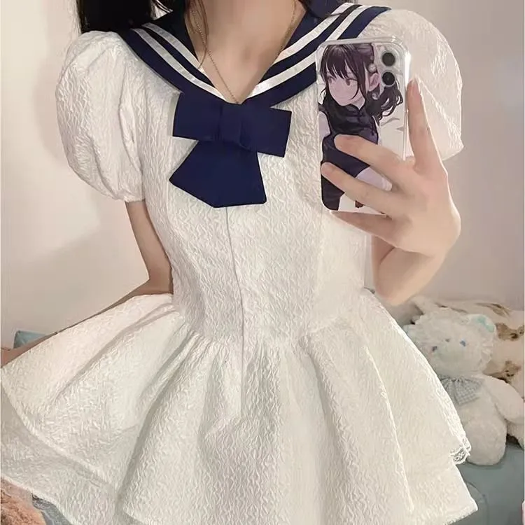 COVT Short Sleeved Dress Women's White-5