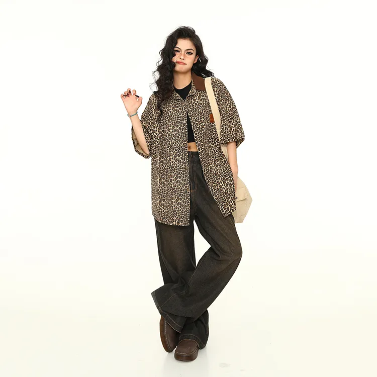COVT Denim Jacket Women's Leopard Print-2