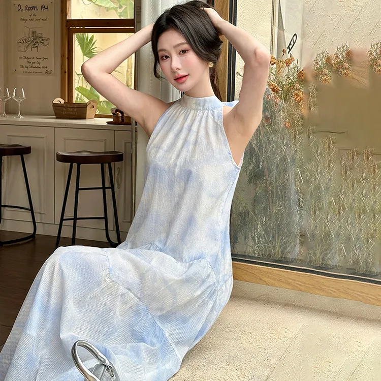COVT Short Sleeved Dress Women's Blue Large Bowknot-5