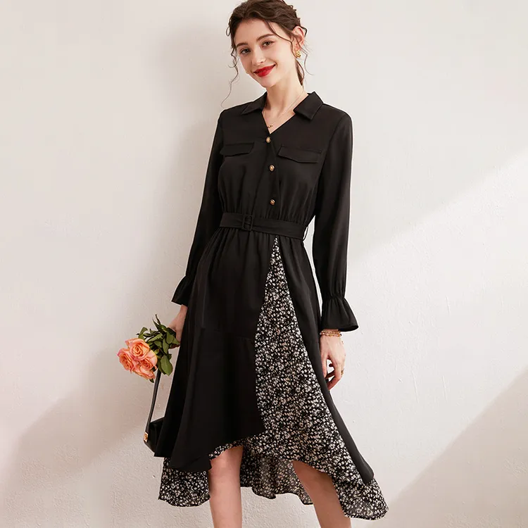 COVT Long Sleeved Dress Women's Black-3