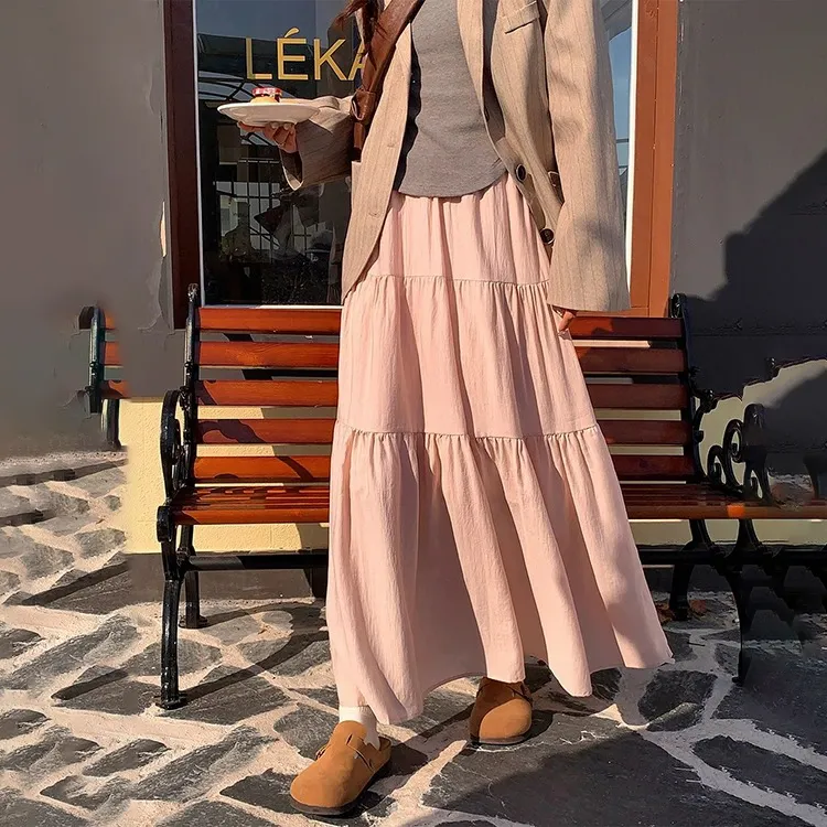 COVT Casual Long Skirts Women's Pink-2