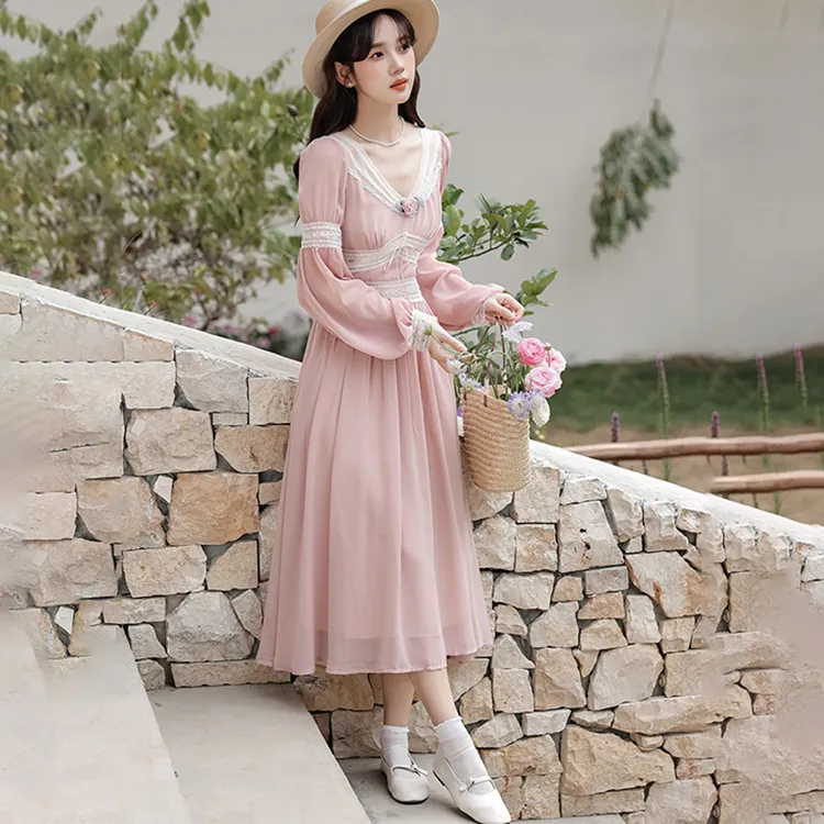 COVT Long-Sleeved Dresses Women's Pink-7