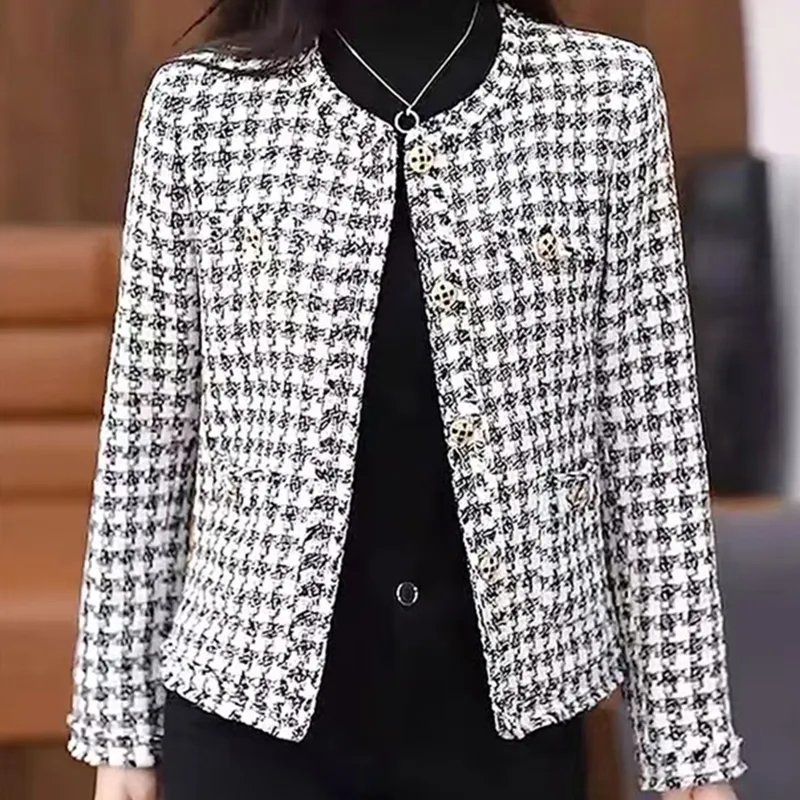 COVT Knitwear Women's Black White Plaid-3