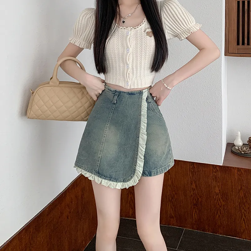 COVT Denim Short Skirts Women's Blue-2