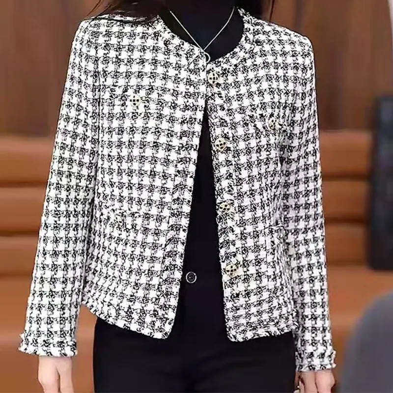 COVT Knitwear Women's Black White Plaid-2