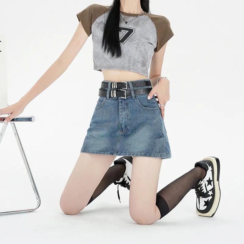 COVT Denim Short Skirts Women's Blue-9