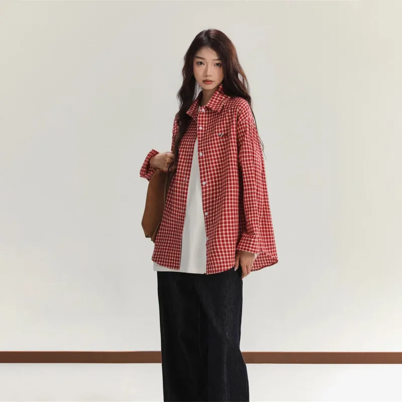 COVT Shirts Women's Red Plaid Shirt-3
