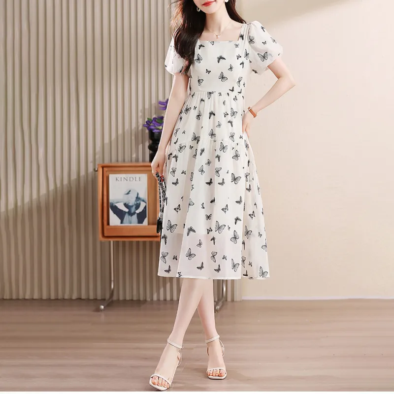 COVT Short Sleeved Dresses Women's White Floral-4