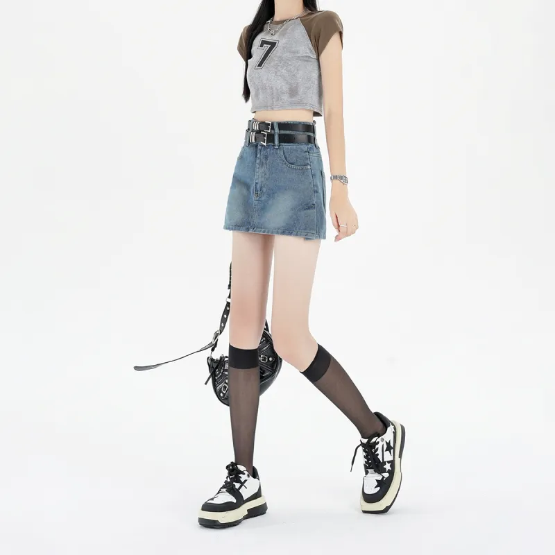 COVT Denim Short Skirts Women's Blue-10