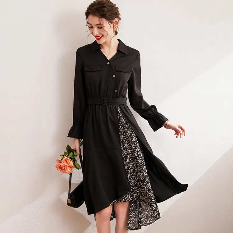 COVT Long Sleeved Dress Women's Black-4