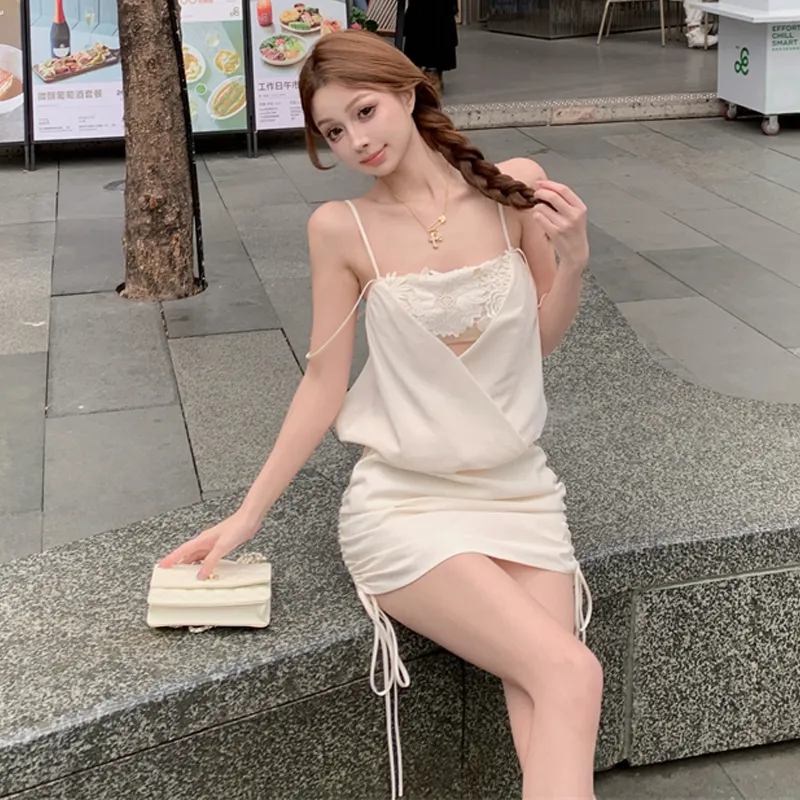 HAPG Slip Dresses Women's White-4